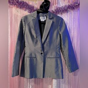 WORTH Black and Gray Striped Blazer